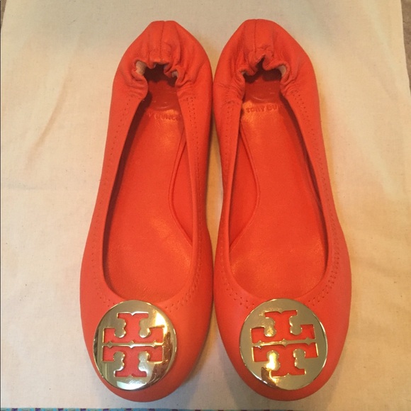 tory burch flats orange